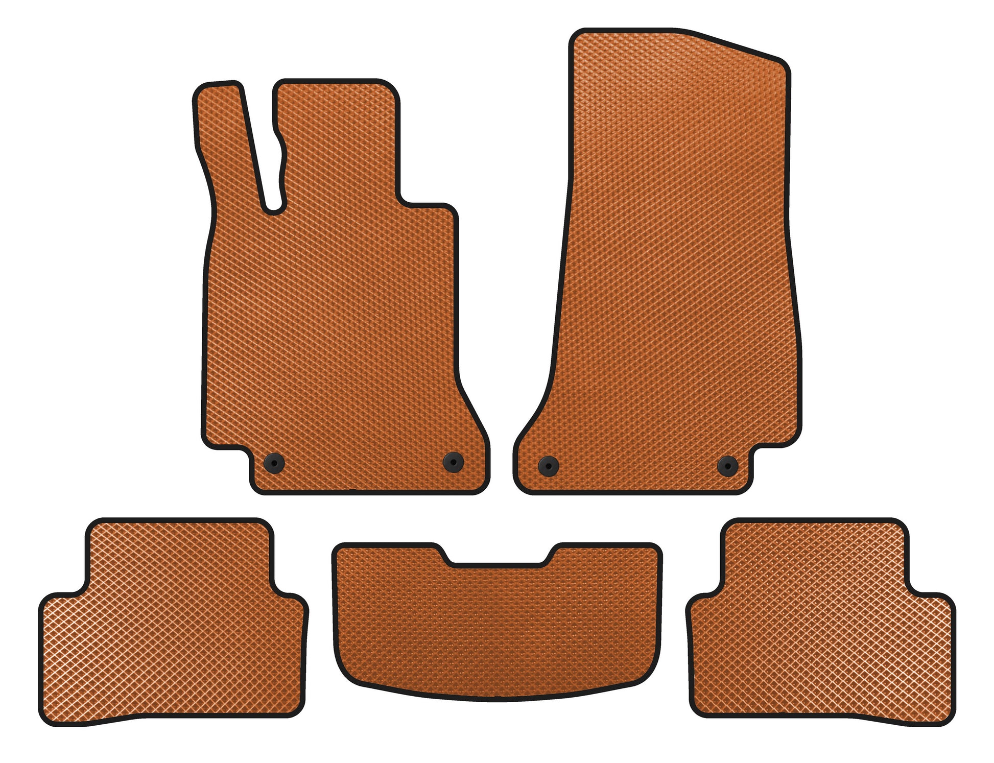 EVA Floor Mats (SD, Orange) for Mercedes C-сlass W205 2014-2021 - image 1