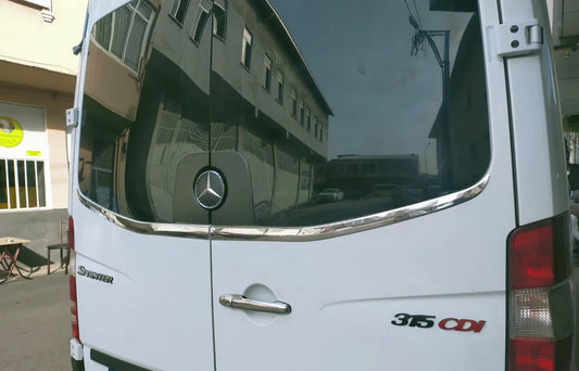 Rear window trim Carmos (2 pcs, stainless steel) for Mercedes Sprinter W906 2006-2018 - image 1