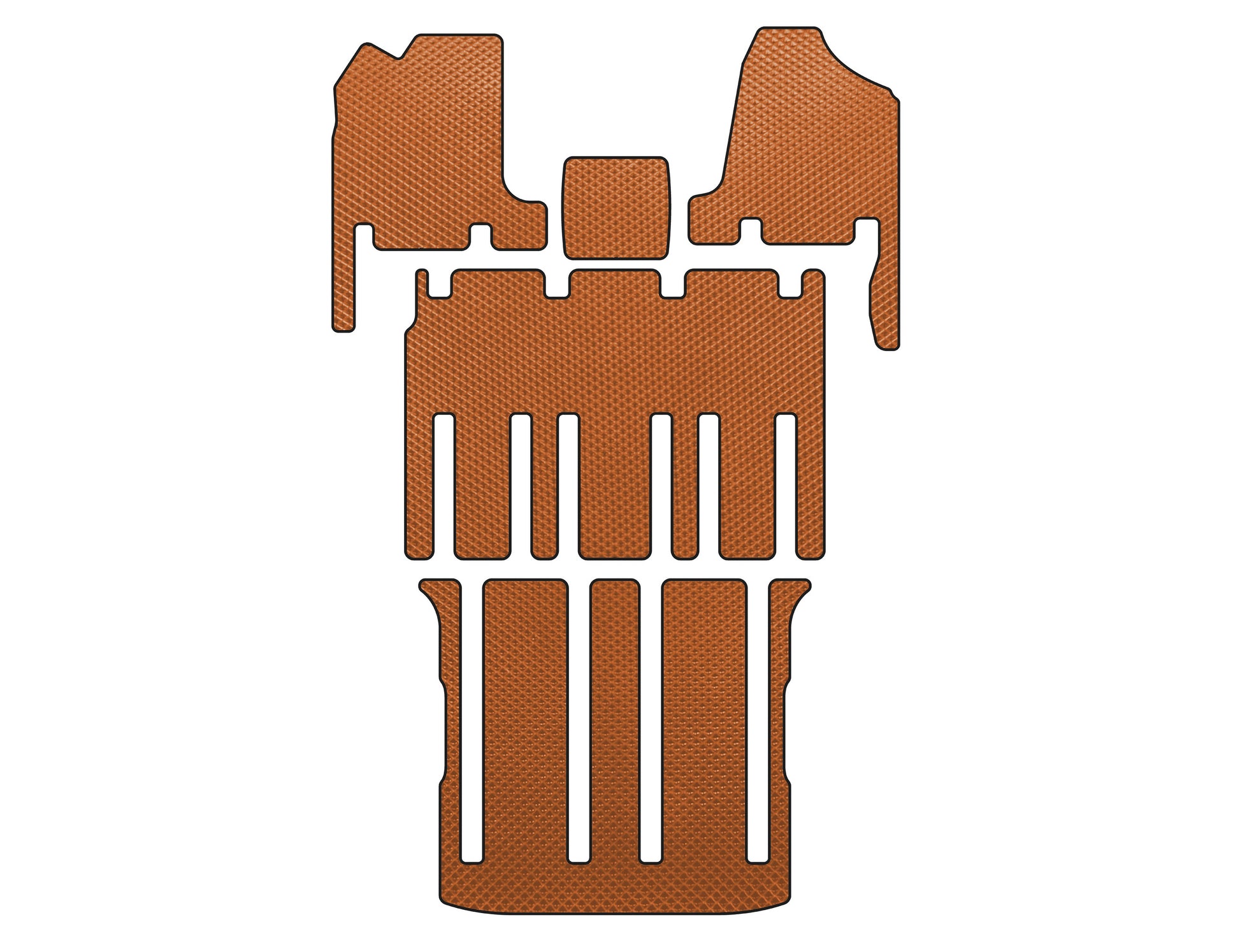 EVA Floor Mats (3 Rows, Orange) for Kia Carnival 2002-2013 - image 1