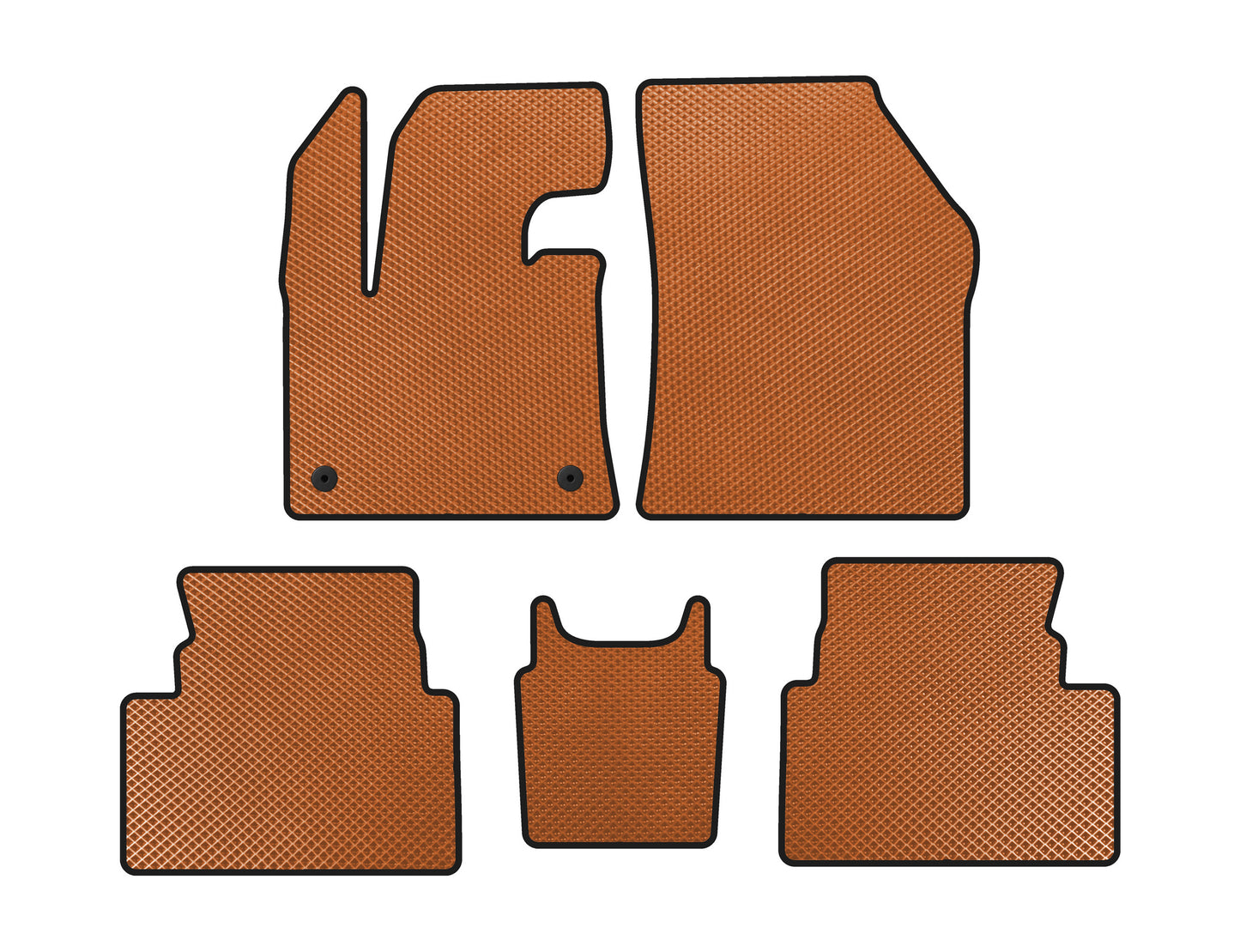 EVA Floor Mats (Floor-Mounted Gas Pedal, Orange) for Citroen C5 Aircross 2017- - image 1