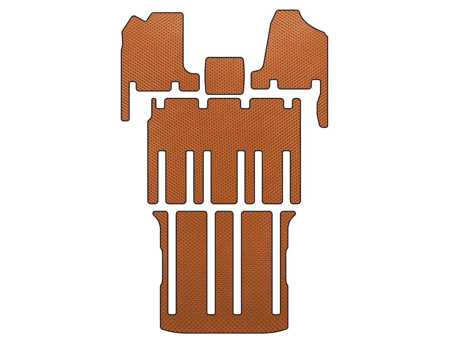 EVA Floor Mats (3 Rows, Orange) for Kia Carnival 2002-2013 - image 1