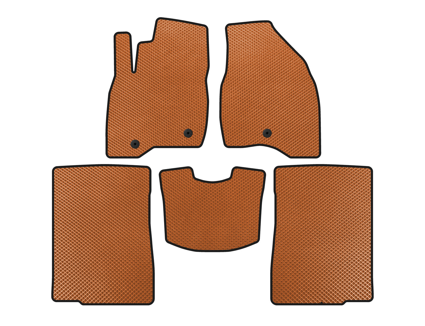 EVA floor mats (2015-2017, 2 rows, 7-seater, Orange) for Ford Explorer 2011-2019 - image 1