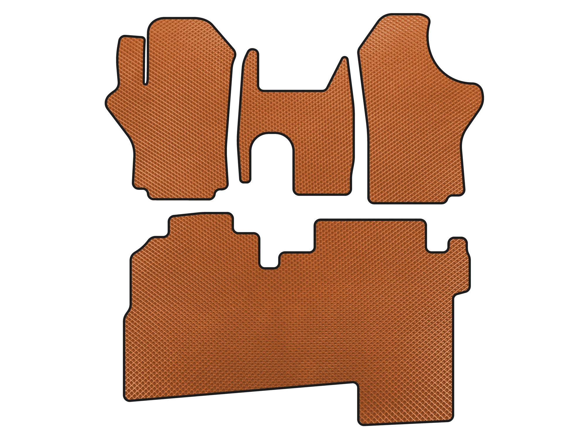 EVA floor mats (2004-2007, 2 rows, 8-seater, Orange) for Hyundai H200, H1, Starex 1998-2007 - image 1