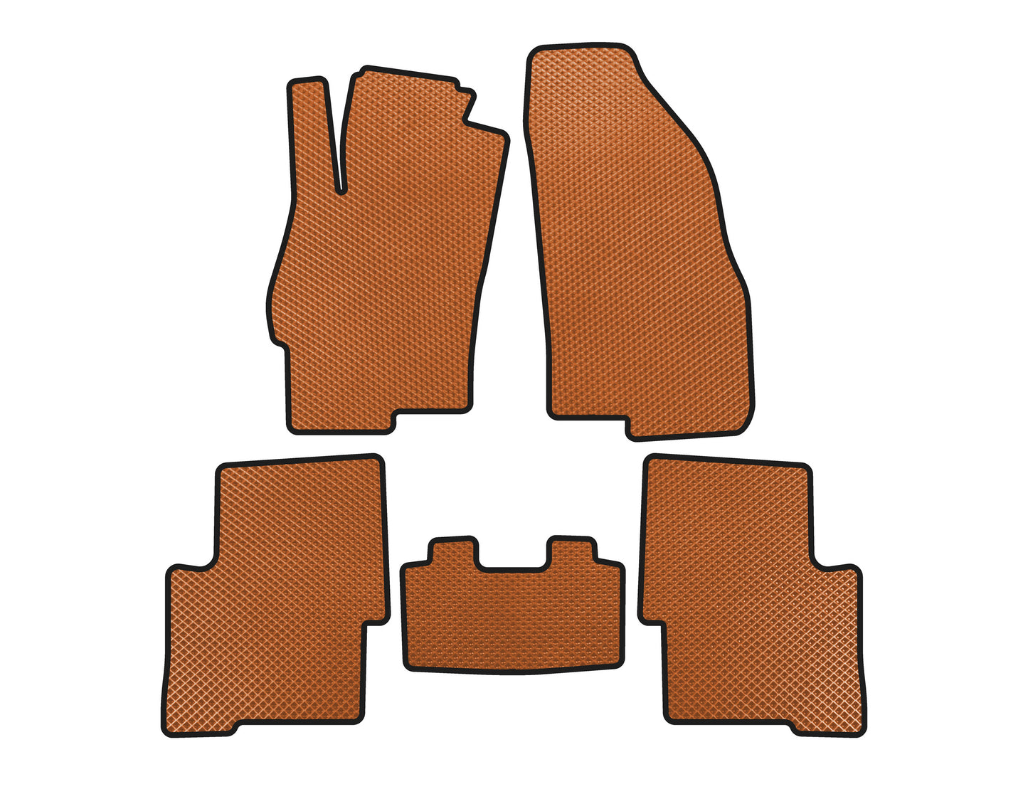 EVA Floor Mats (SD, Orange) for Fiat Linea 2006-2018 - image 1