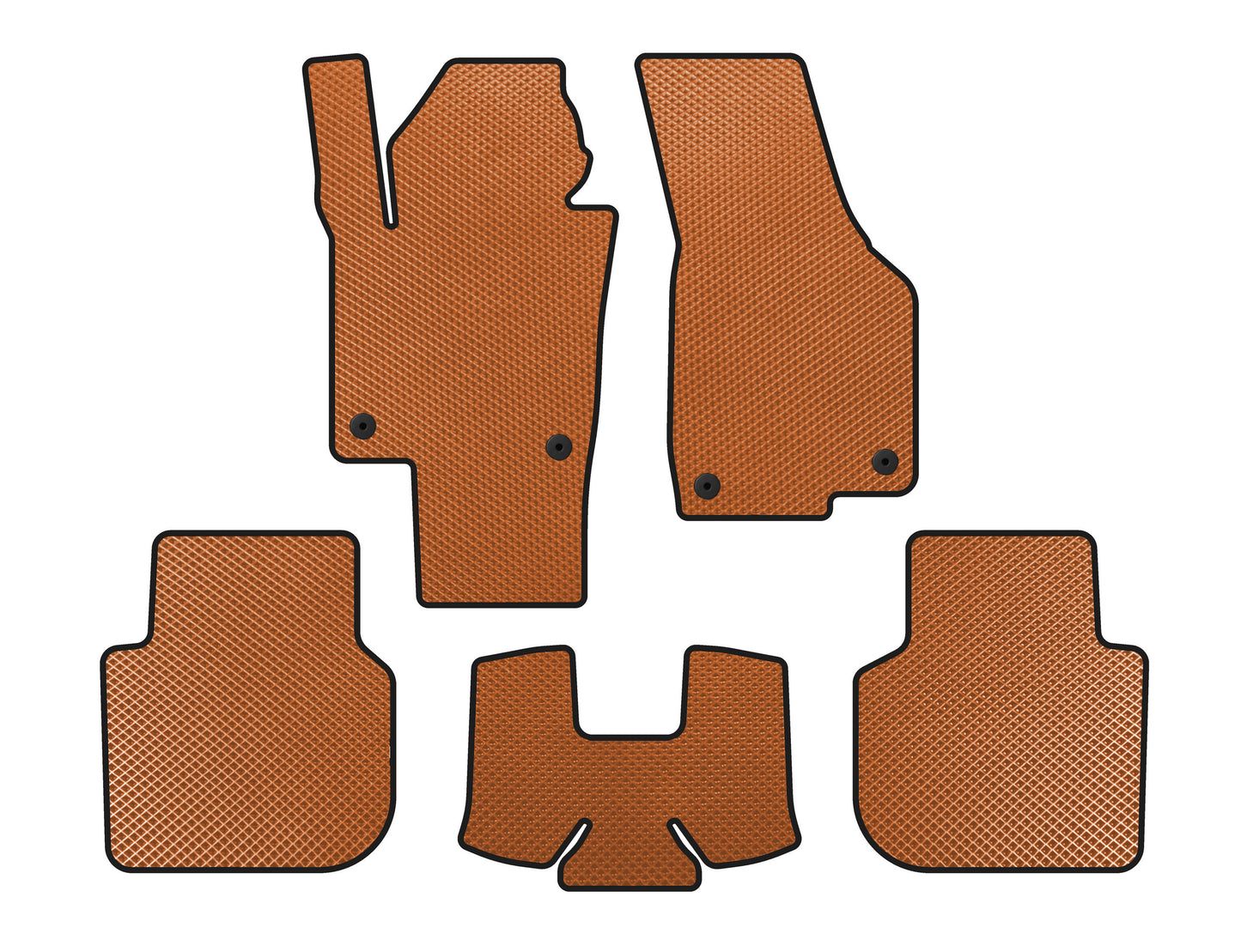 EVA Floor Mats (2015-2019, SD, Orange) for Volkswagen Passat B8 2015-2023 - image 1