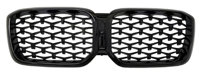 Diamond Black Kidney Grilles (2021+, black surround) for BMW X3 G01 2018- - image 2