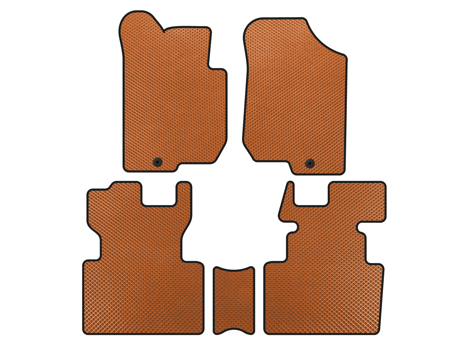 EVA Floor Mats (2006-2012, 2 Rows, 7-Seater, Orange) for Kia Carens 1999-2012 - image 1