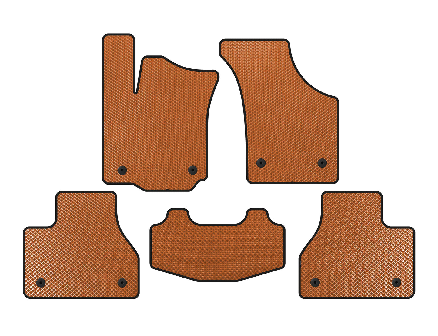 EVA Floor Mats (SD, Short Base, Orange) for Volkswagen Phaeton 2002-2016 - image 1