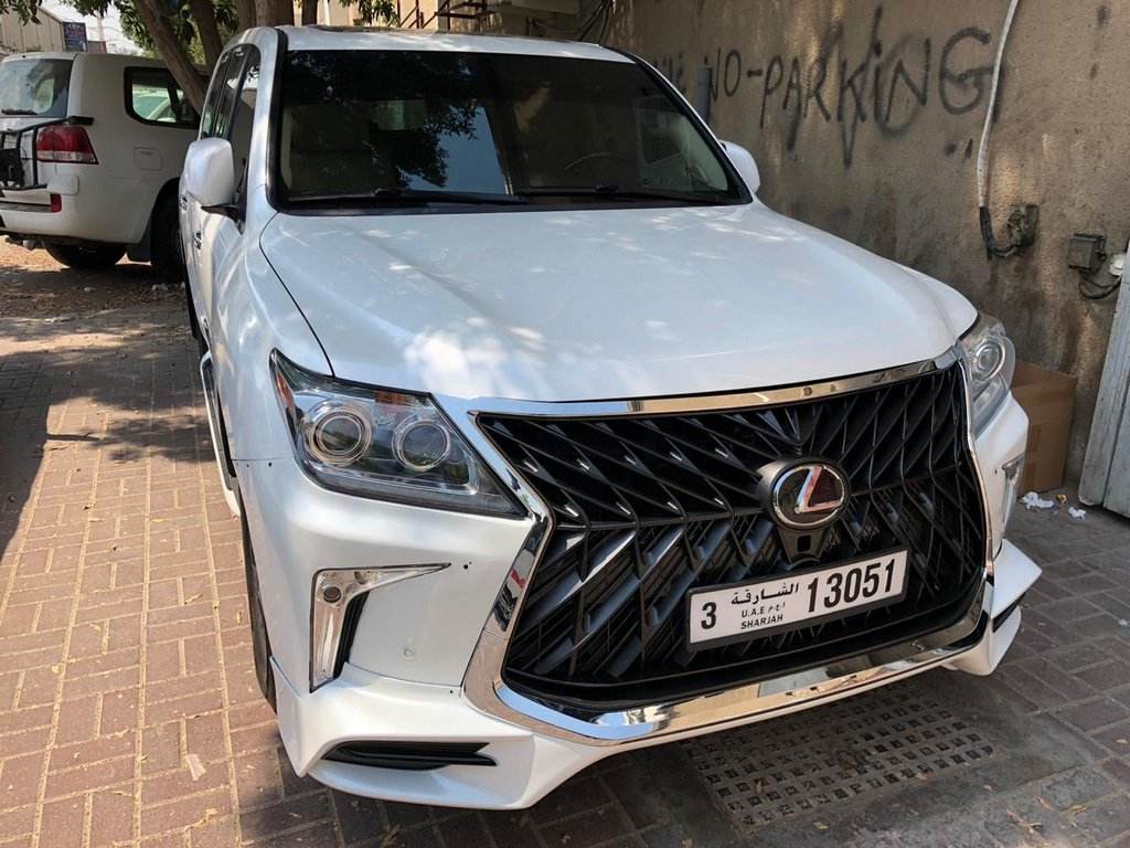 Front bumper for 2008-2015 in the style of restyling (for painting) for Lexus LX570/450d - Reelken Auto
