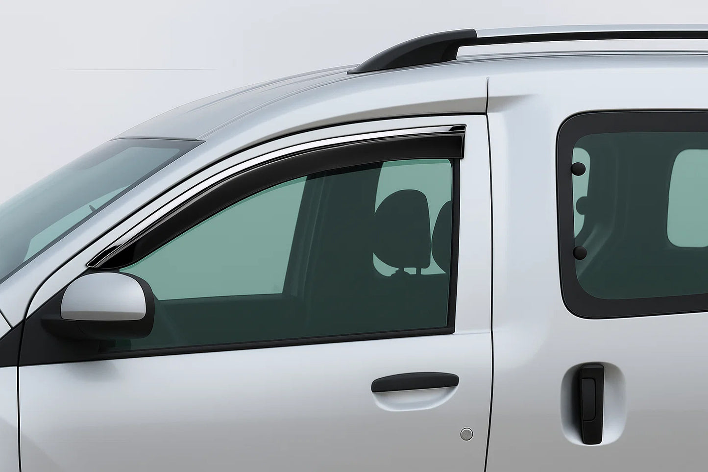 Window Deflectors with Chrome Trim Niken Luxury (2 pcs) for Renault Dokker 2013-2022 - image 1