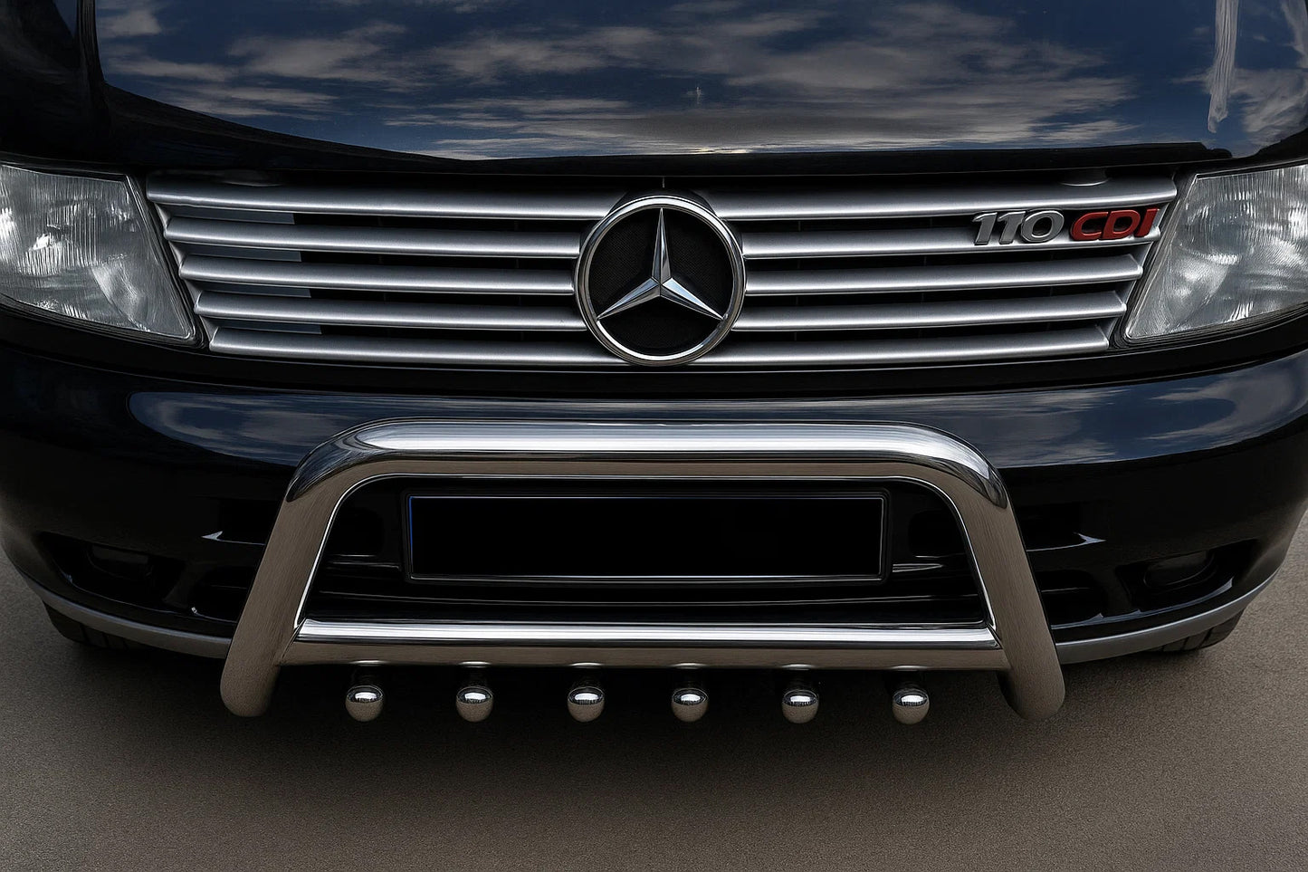 Chrome Grille Covers (10 pcs, Stainless Steel) for Mercedes Vito W638 1996-2003 - image 1