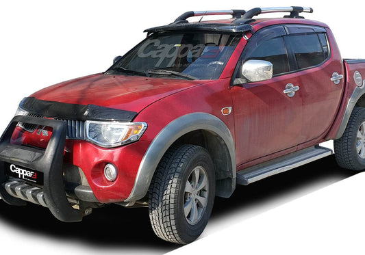 Visor on the windshield (black, on the frame) for Mitsubishi L200 2006-2015 - Reelken Auto