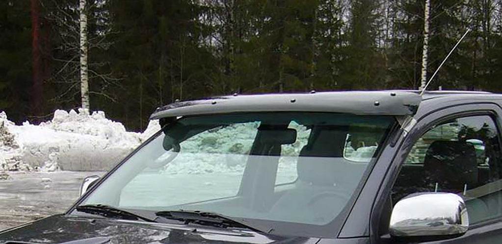 Visor on the windshield (black, on the frame) for Mitsubishi L200 2006-2015 - Reelken Auto