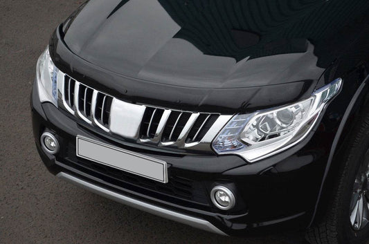 The hood deflector (2015-2019, EuroCap) for Mitsubishi L200 2015-2024 - Reelken Auto
