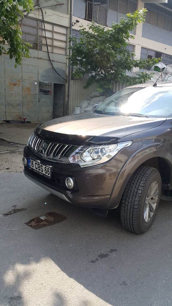 The hood deflector (2015-2019, EuroCap) for Mitsubishi L200 2015-2024 - Reelken Auto
