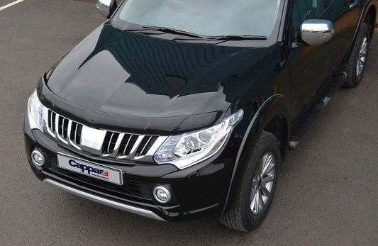 The hood deflector (2015-2019, EuroCap) for Mitsubishi L200 2015-2024 - Reelken Auto