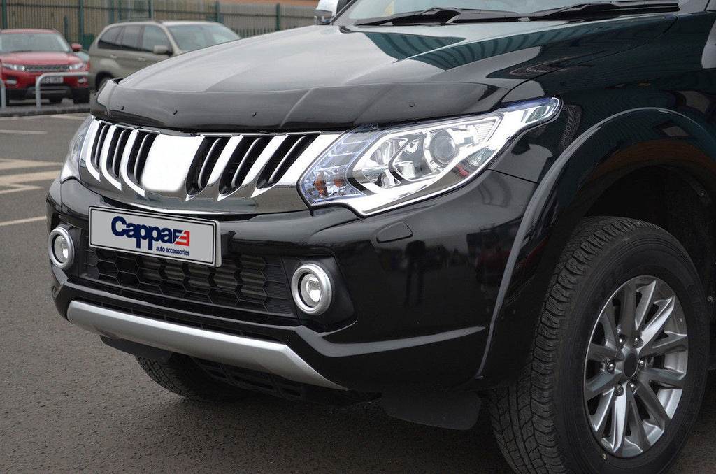 The hood deflector (2015-2019, EuroCap) for Mitsubishi L200 2015-2024 - Reelken Auto