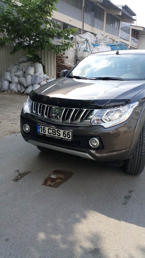 The hood deflector (2015-2019, EuroCap) for Mitsubishi L200 2015-2024 - Reelken Auto
