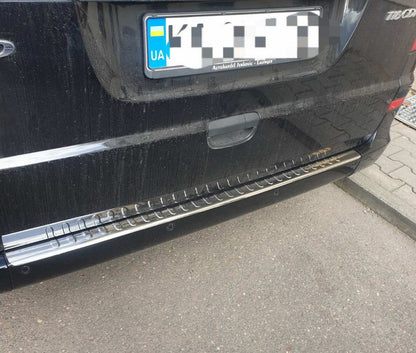 Rear bumper protector with lip (Carmos V2, stainless steel) for Mercedes Viano 2004-2014 - image 2