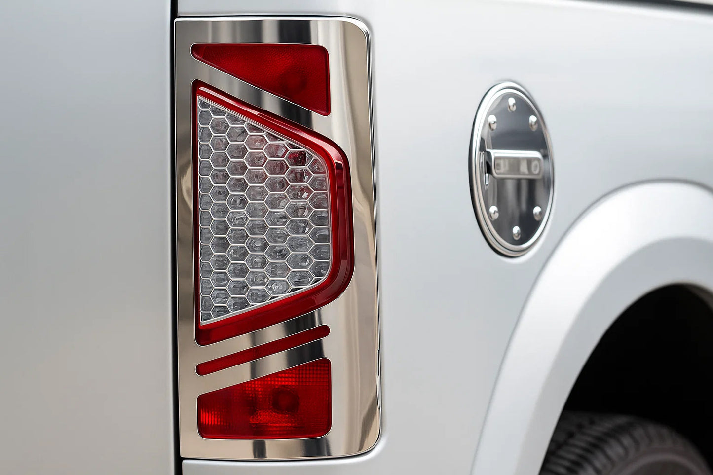 Chrome Tail Light Covers Version No.2 (2 pcs, Stainless Steel) for Ford Connect 2010-2013 - image 1