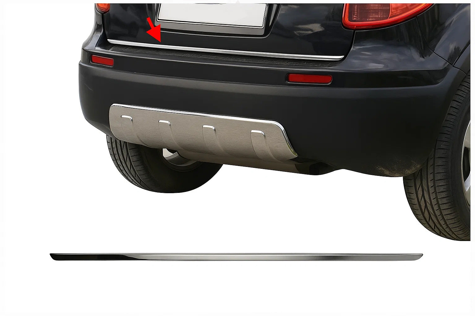 Trunk Trim Stainless Steel for Fiat Sedici 2006-2014 - image 1