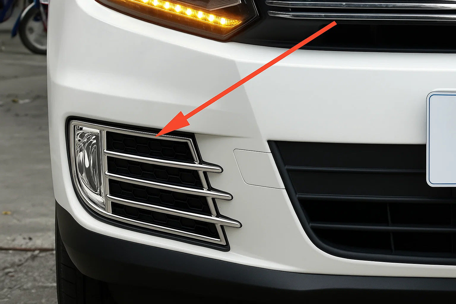 Chrome Fog Light Covers Libao 2011-2016 for Aziat (2 pcs, plastic) for Volkswagen Tiguan 2007-2016 - image 1