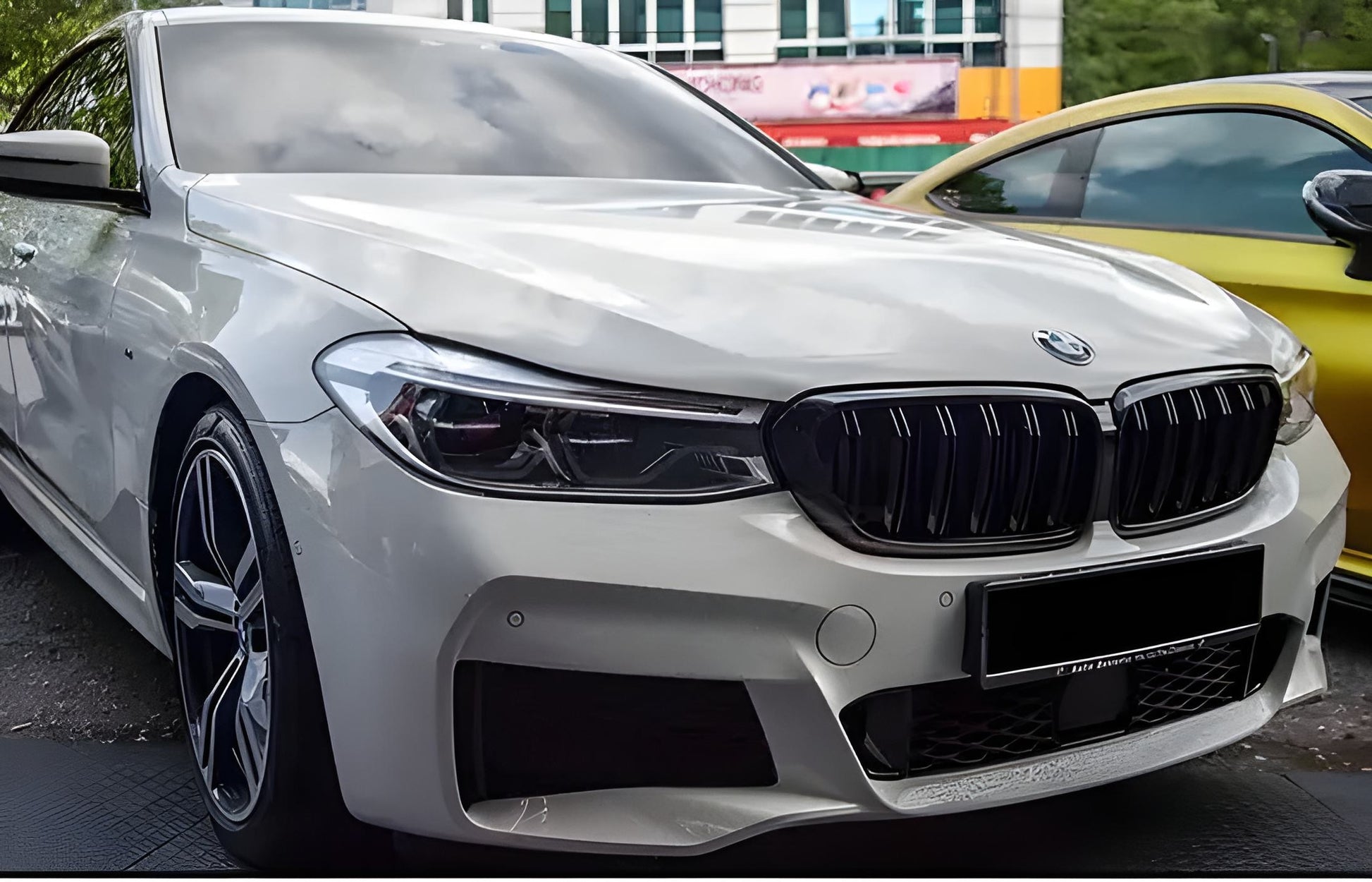 Kidney Grilles M-Look (2017-2020, Gloss Black) for BMW 6 Series G32 2017- - image 1