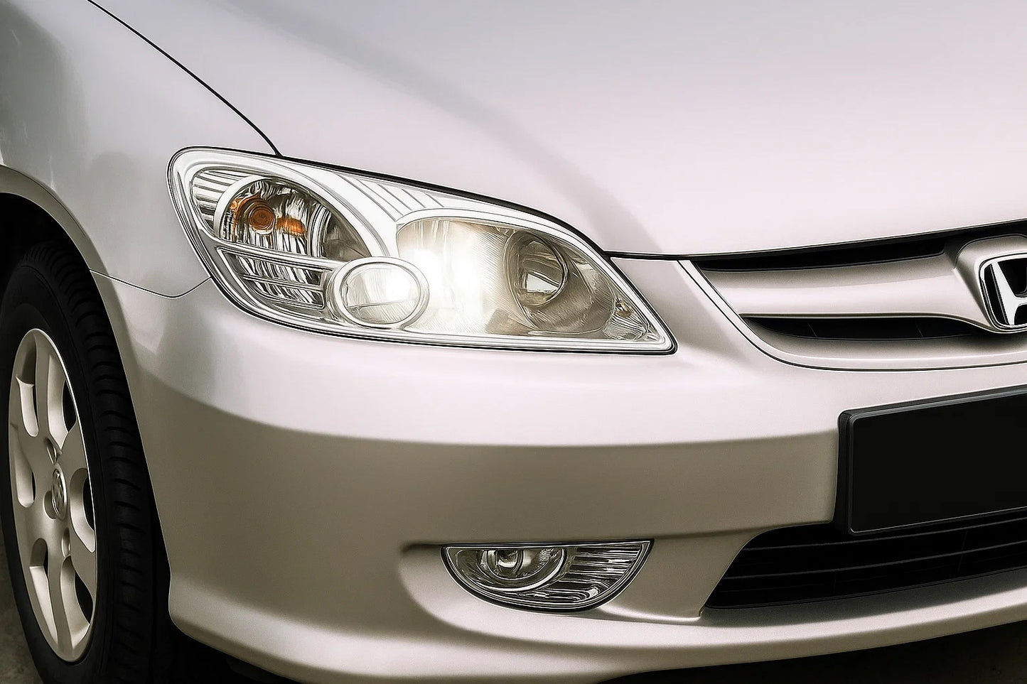 Headlight Covers Chrome (2 pcs, plastic) for Honda Civic Sedan VII 2001-2006 - image 1