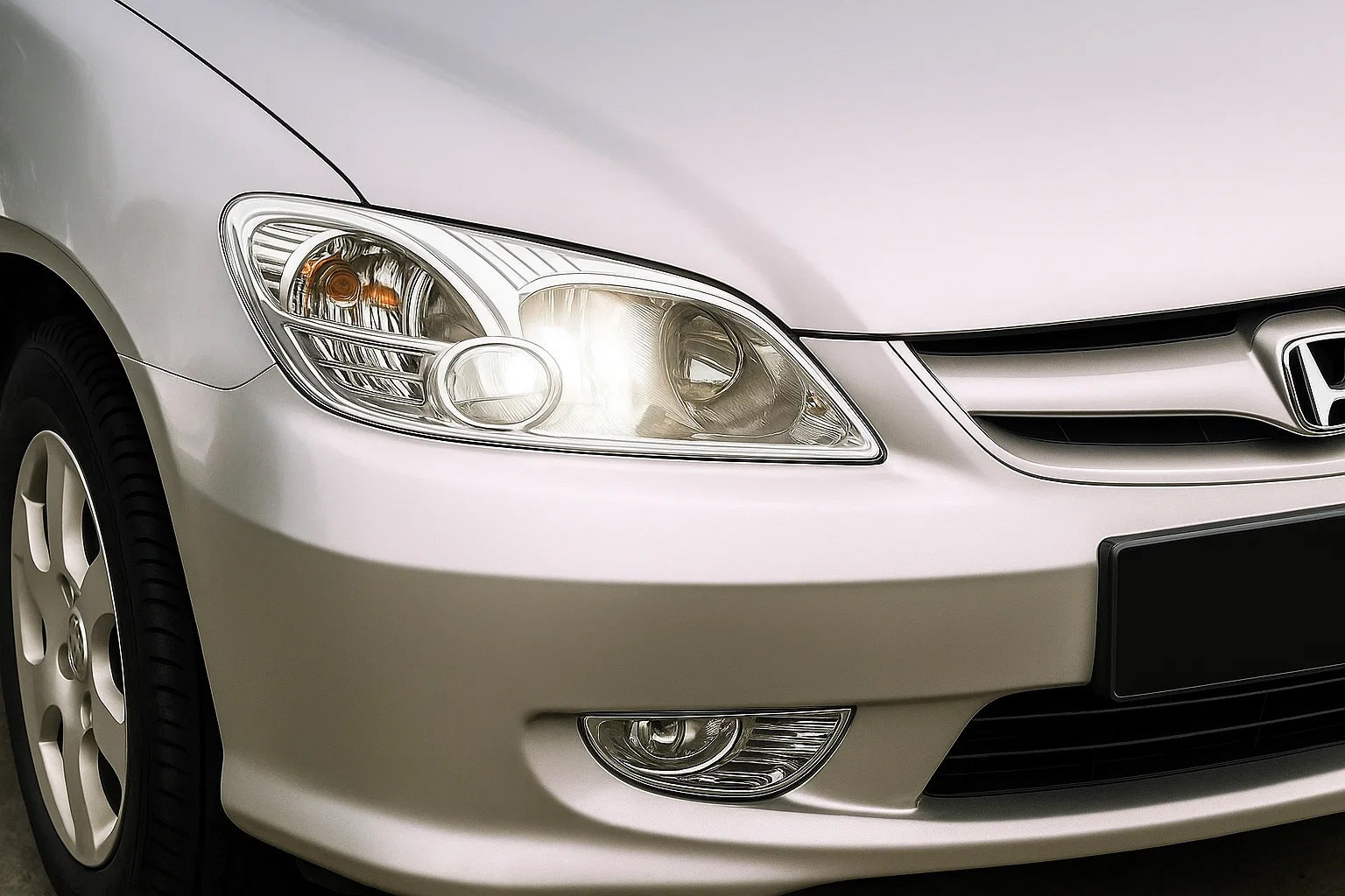 Headlight Covers Chrome (2 pcs, plastic) for Honda Civic Sedan VII 2001-2006 - image 1
