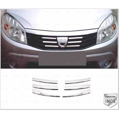 Trim for the front grille (stainless) for Dacia Sandero 2007-2013 - Reelken Auto