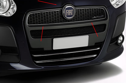 Grille Trim Cover (2010-2015, Upper, Stainless Steel) for Fiat Doblo II 2010-2022 - image 1