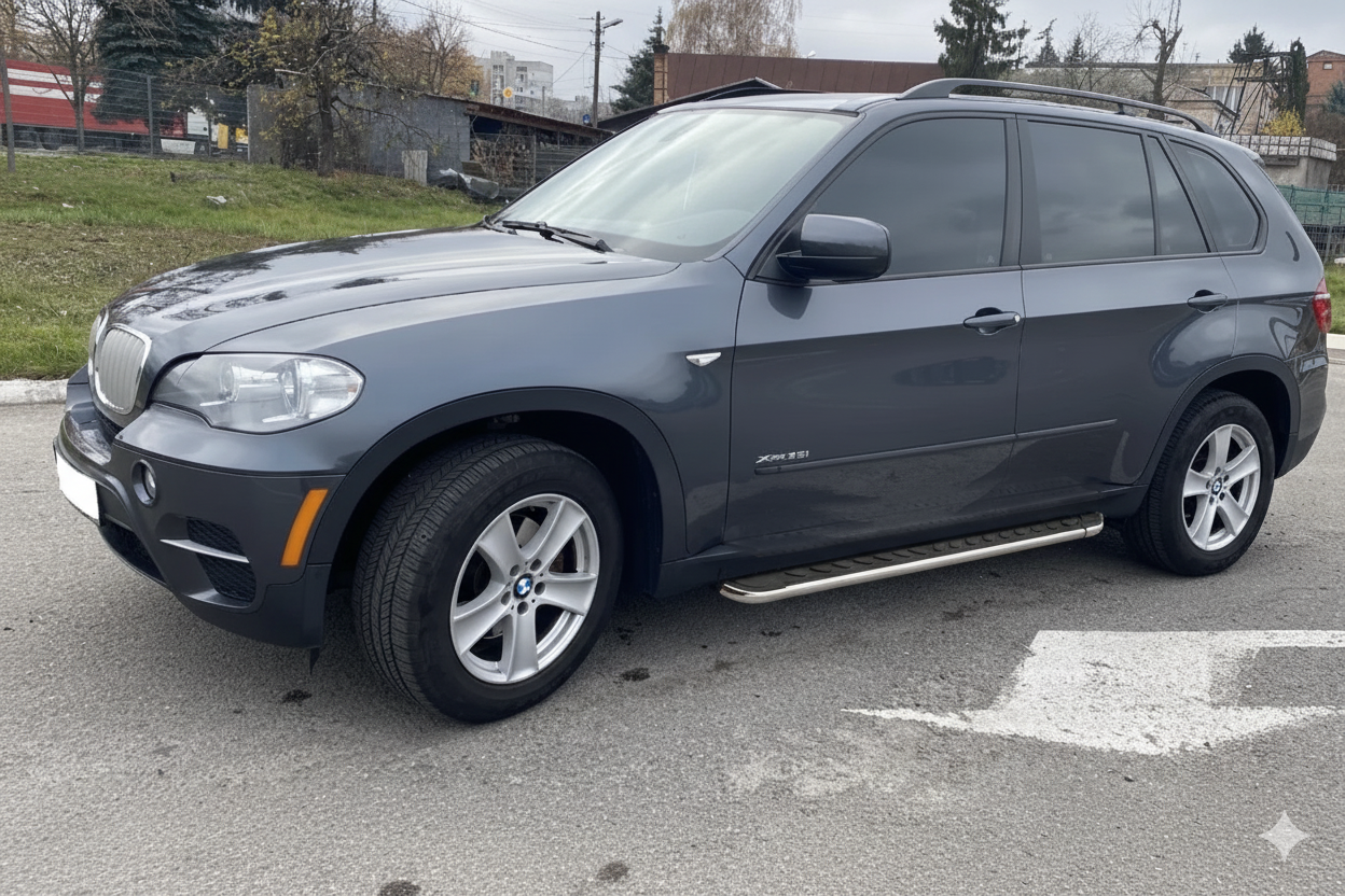 Side Steps Maydos V1 (2 pcs, Aluminum & Stainless Steel) for BMW X5 E-70 2007-2013 - image 1