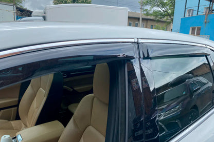 Window deflectors with chrome trim (4 pcs, HIC) for Volkswagen Touareg 2010-2018 - image 10