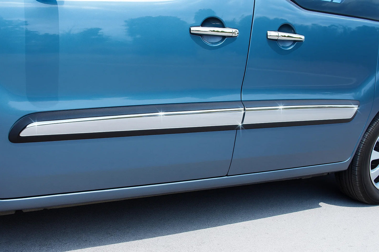 Door Mouldings Stainless Steel (4 pcs) for Peugeot Partner Tepee 2008-2018 - image 1