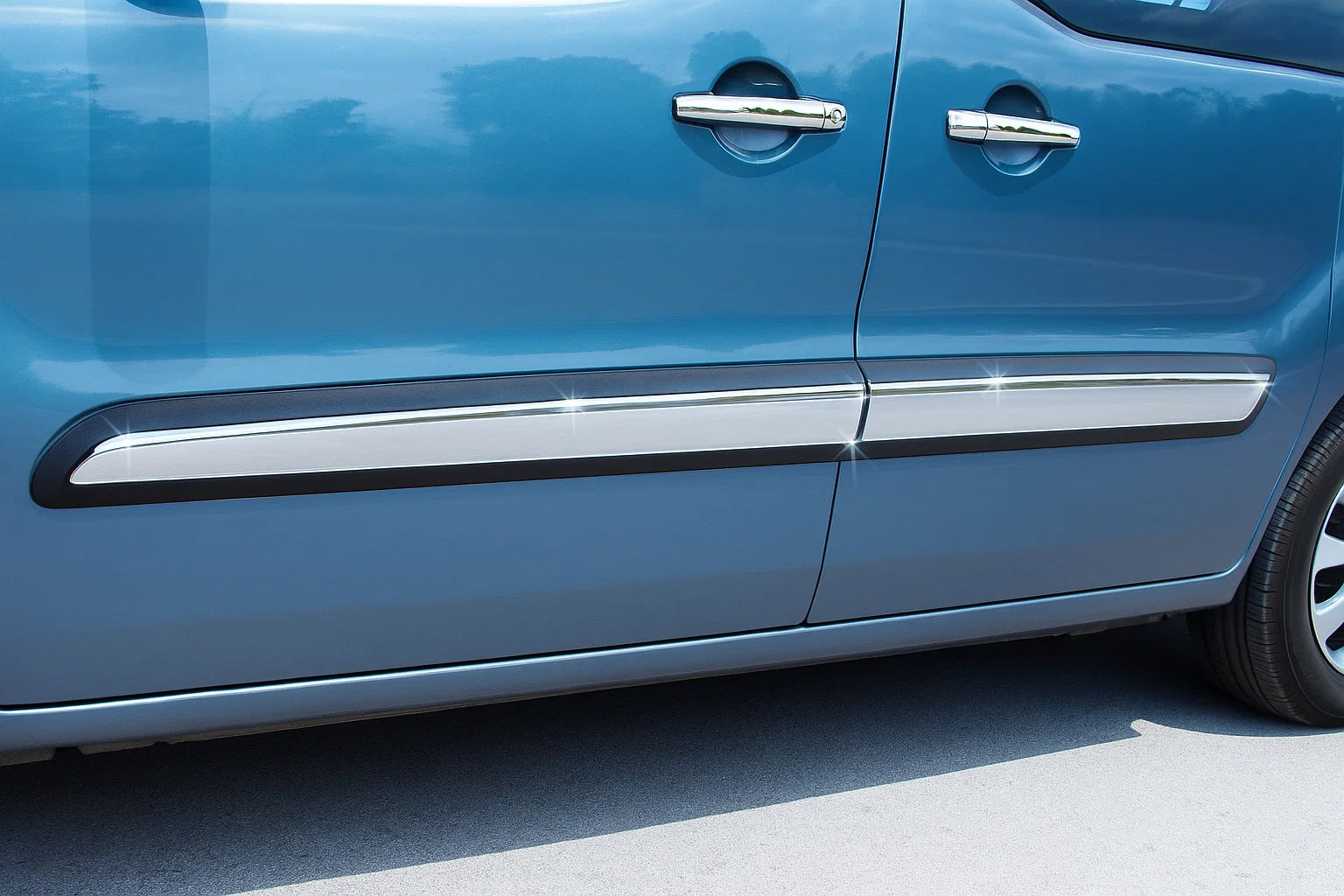 Door Mouldings Stainless Steel (4 pcs) for Peugeot Partner Tepee 2008-2018 - image 1