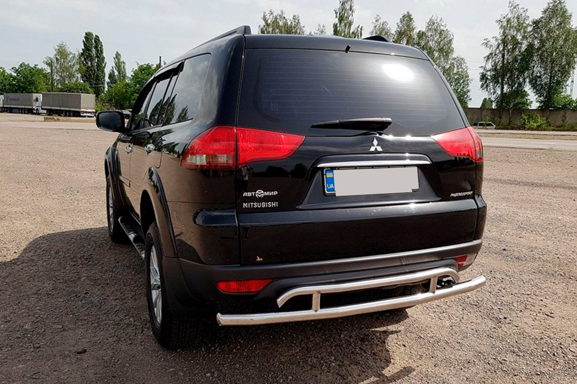 Rear Guard AK002-2 (2 pcs, stainless steel) for Mitsubishi Pajero Sport 2008-2015 - image 1