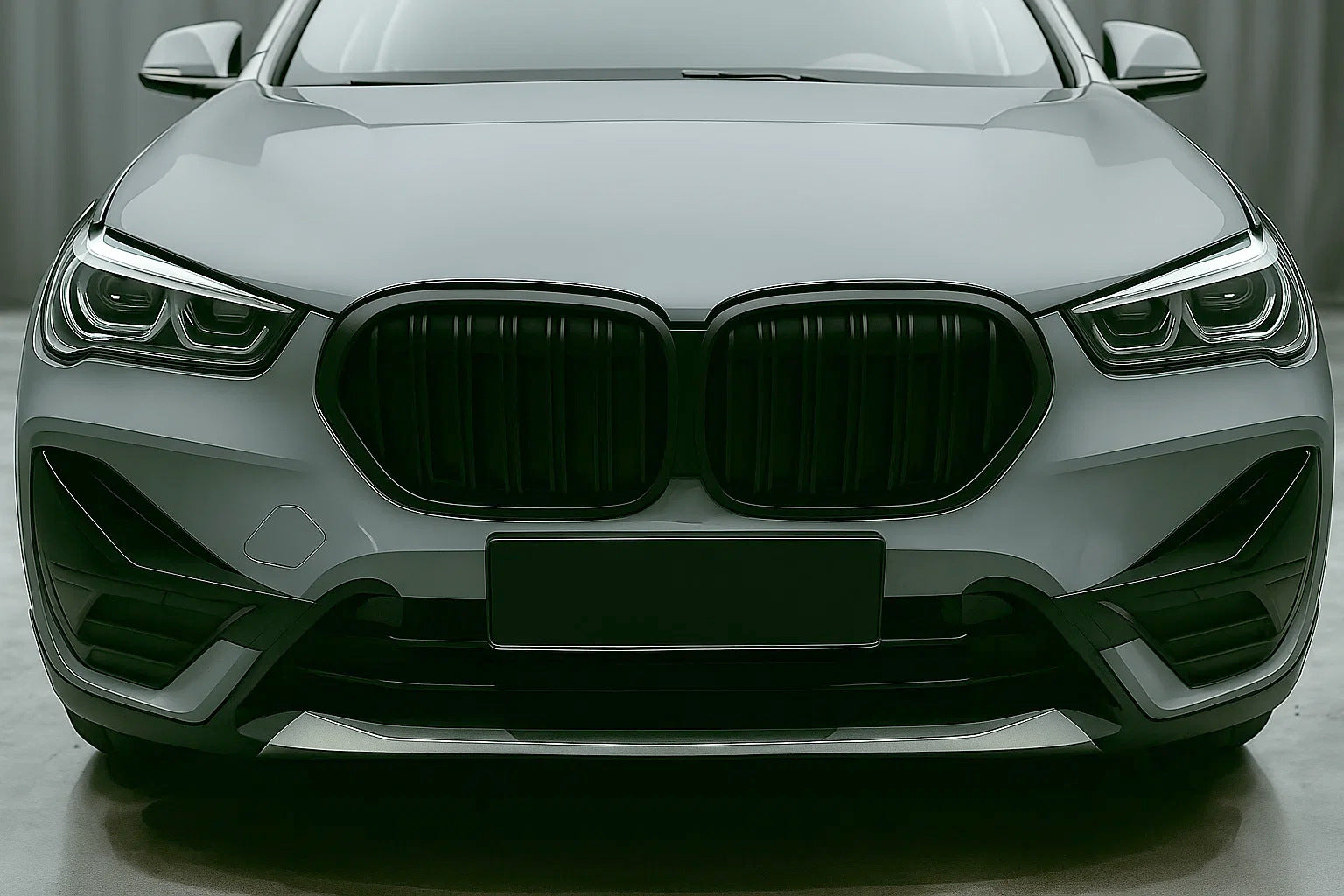 Kidney Grilles M-Look (2020-2022, Black Matte) for BMW X1 F48 2015-2022 - image 1