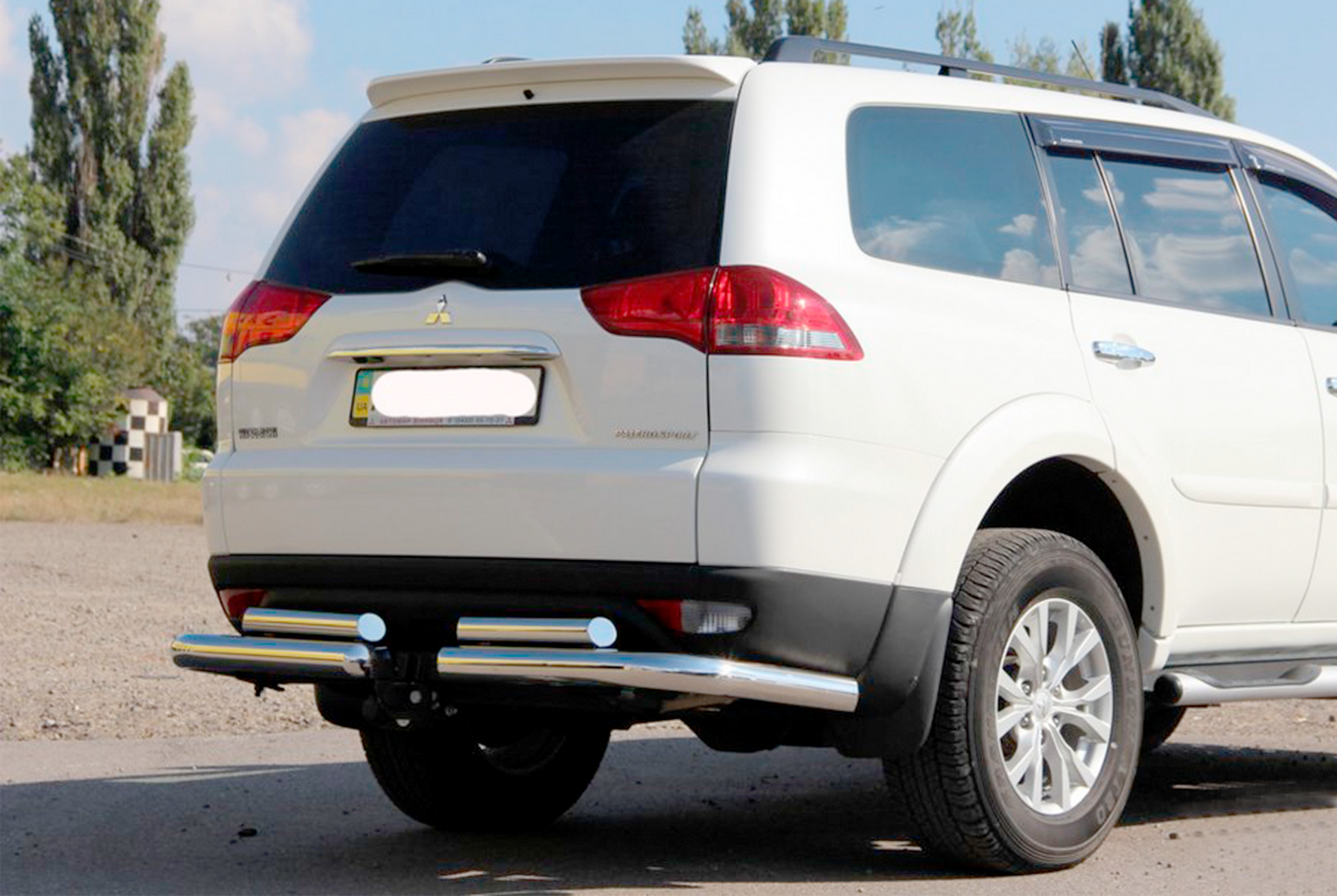 Rear Guard AK003-Special (2 pcs, stainless steel) for Mitsubishi Pajero Sport 2008-2015 - image 1