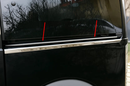 Molding for sliding door rail (2 pcs, stainless steel) for Ford Connect 2010-2013 - image 1