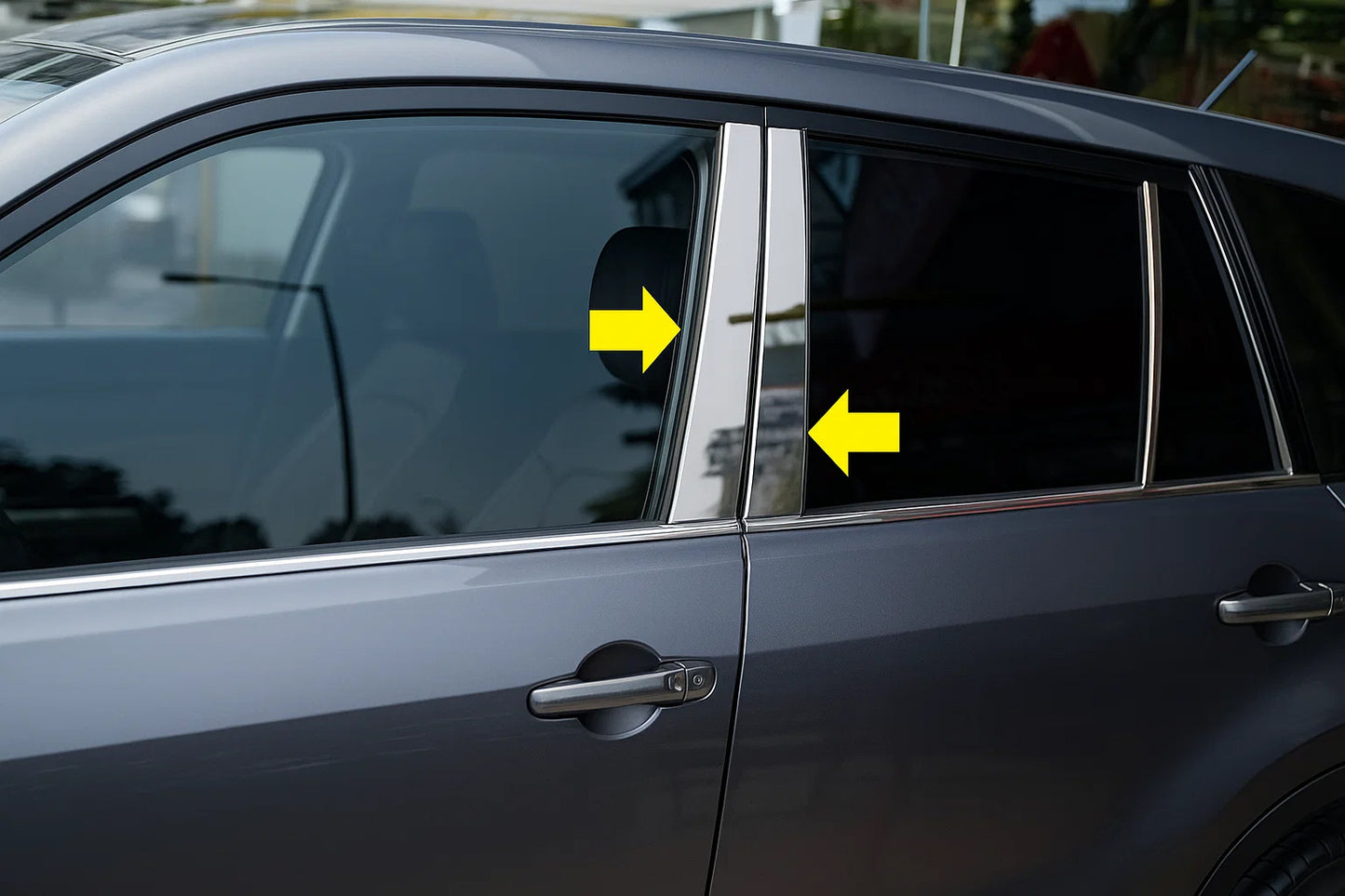 Stainless Steel Door Pillar Trim (8 pcs) for Suzuki Grand Vitara 2005-2017 - image 1