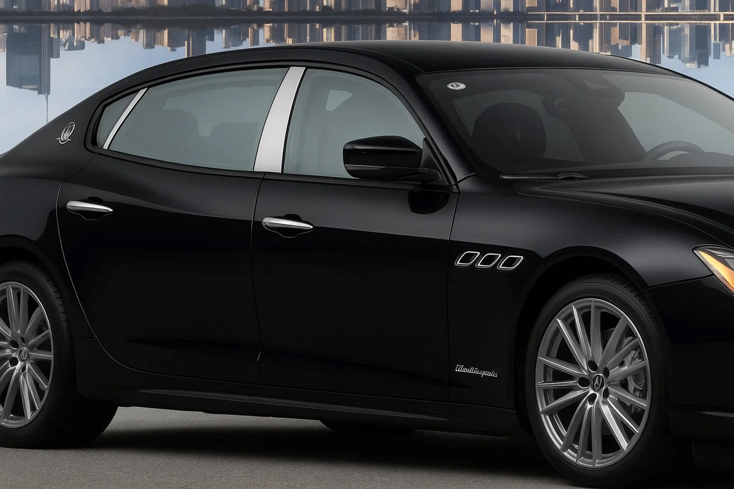 Stainless Steel Door Pillar Covers (4 pcs) for Maserati Quattroporte 2013-2023 - image 1