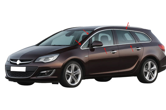 Full Window Trim Stainless Steel (Sport Tourer, 12 pcs) for Opel Astra J 2009-2015 - image 1