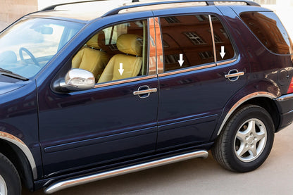 Exterior window trim stainless steel (4 pcs) for Mercedes ML W163 1997-2005 - image 1