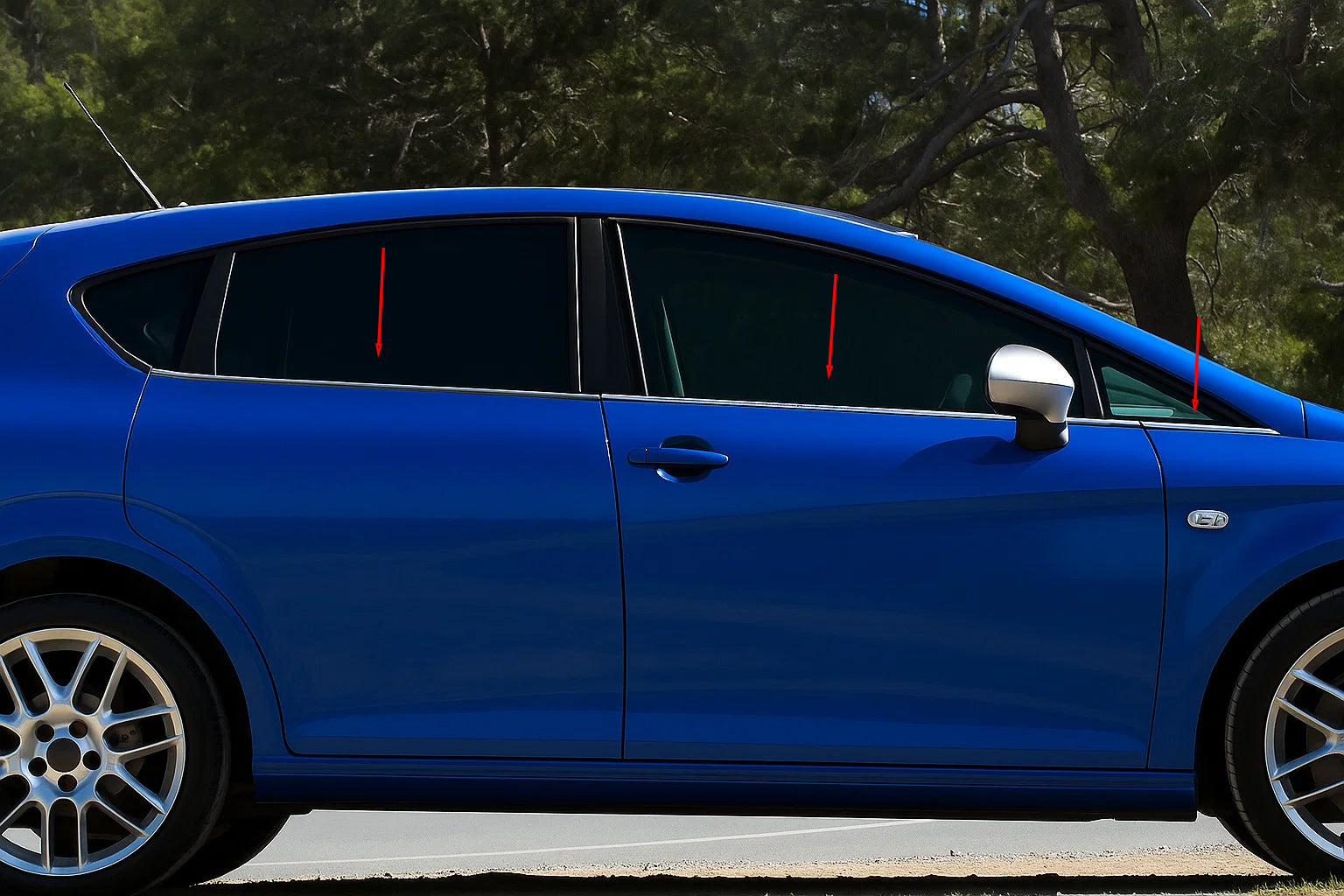 Stainless Steel Window Trim Carmos (6 pcs) for Seat Leon 2005-2012 - image 1