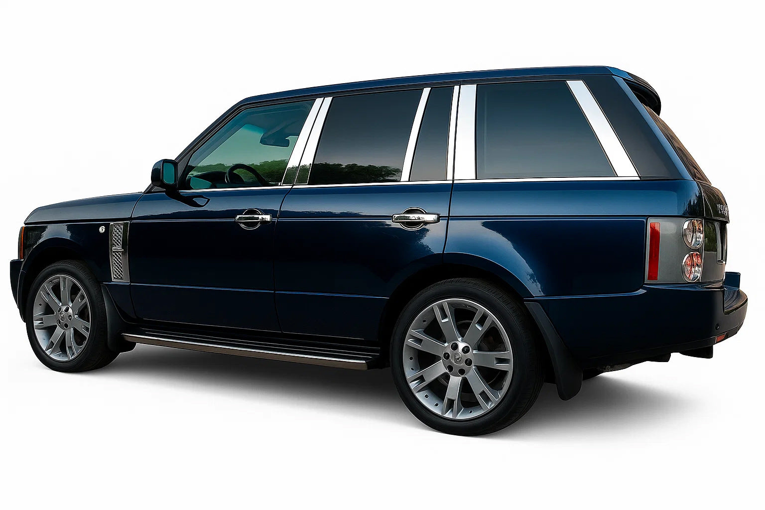 Stainless Steel Door Pillar Trim (14 pcs) for Range Rover III L322 2002-2012 - image 1