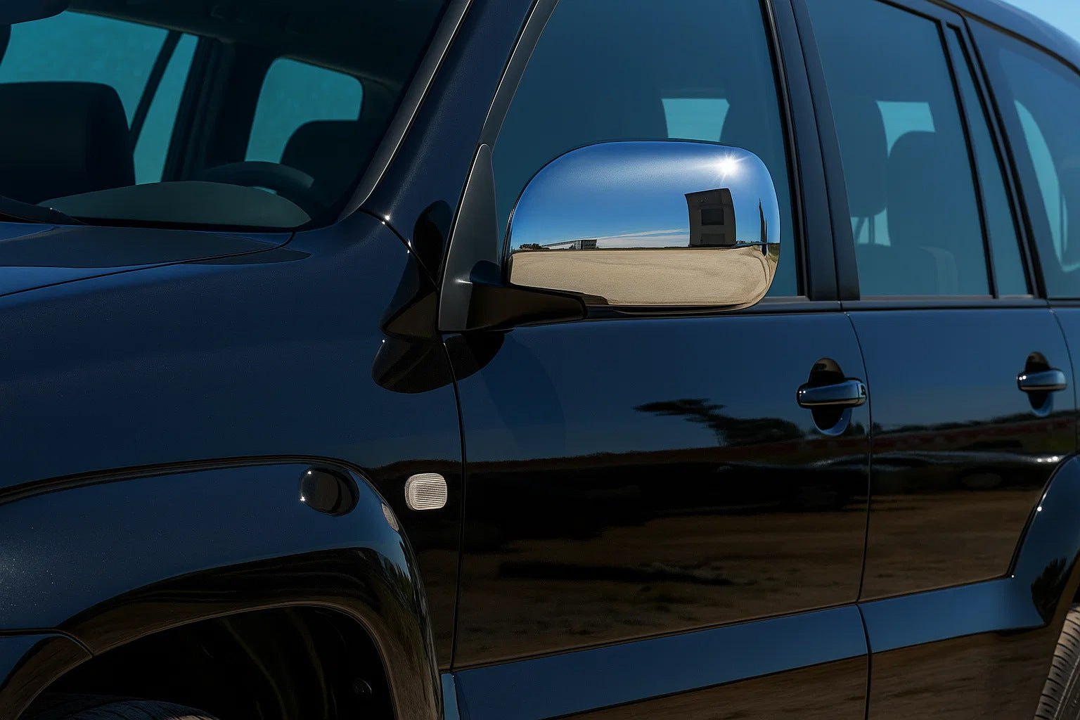 Mirror Covers (2 pcs, Stainless Steel) for Lexus GX470 2002-2009 - image 1