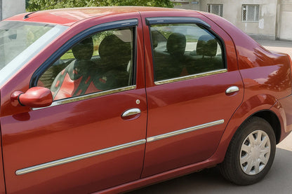 Door moldings stainless steel (4 pcs) for Renault Logan I 2005-2008 - image 4