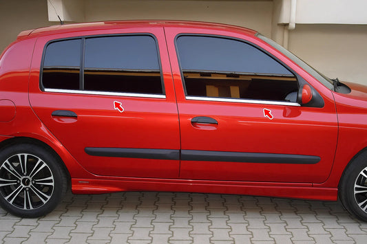 Exterior Window Trim (HB, 4 pcs, Stainless Steel) for Renault Clio II 1998-2005 - image 1