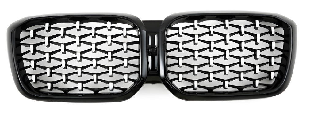 Diamond Silver Kidney Grilles (2021+, black trim) for BMW X3 G01 2018- - image 2