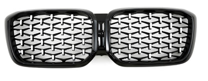 Diamond Silver Kidney Grilles (2021+, black trim) for BMW X3 G01 2018- - image 2